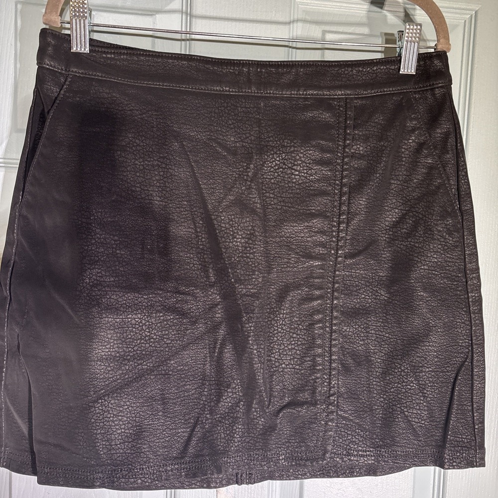 Express Black Faux Leather Mini Skirt